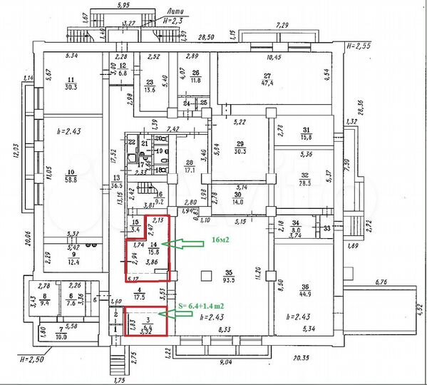 Торговая площадь, от 8 до 16 м²
