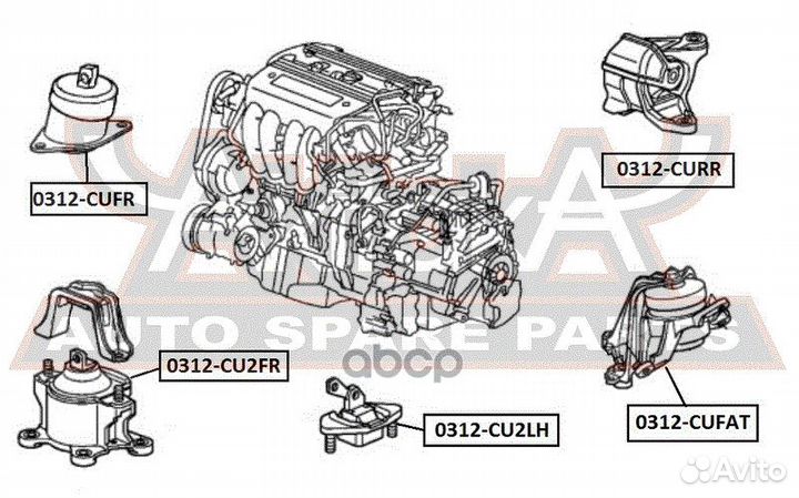 Подушка коробки передач (гидравлическая) 0312-C