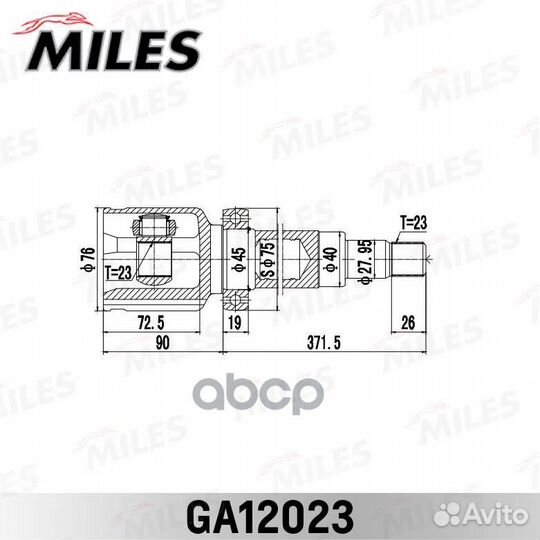 GA12023 miles ШРУС внутренний правый GA12023 Miles