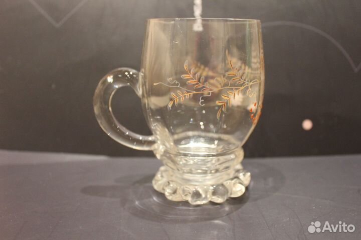 Чашка Бокал Стекло Ручная роспись. Царизм
