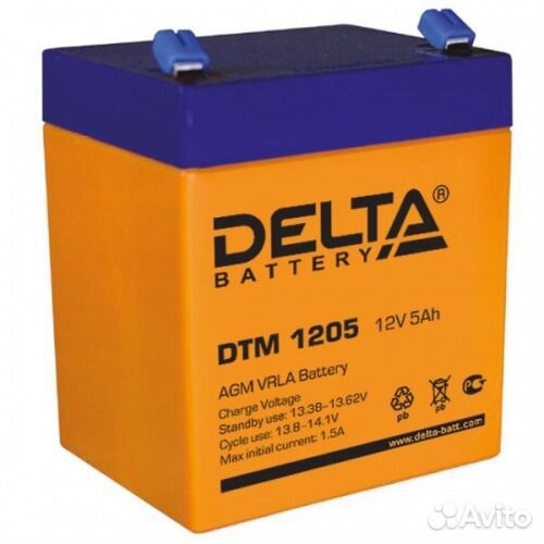 Аккумулятор для ибп/UPS Delta DTM 1205 (12 вольт 5