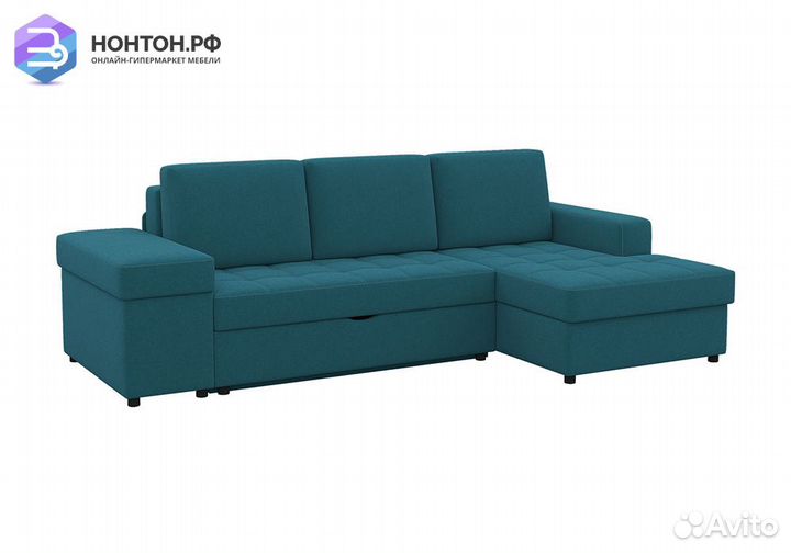 Диван угловой пантограф Бруно синий