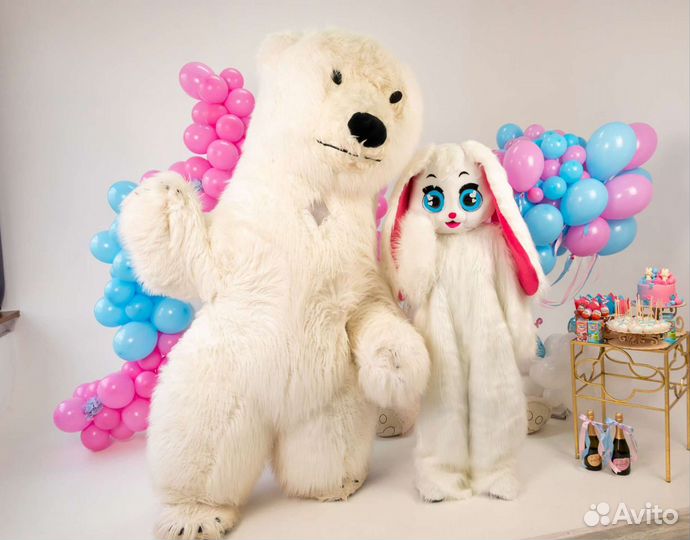 Большой белый Медведь, Зайка, Панда