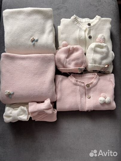 Вязаный комбинезон, комплект, конверт на выписку