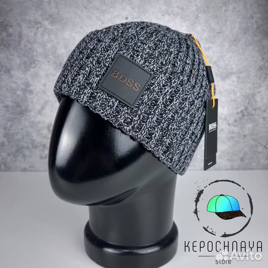 Шапка Hugo Boss premium Зимняя серая