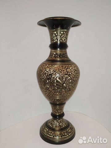 Ваза бронза, резьба, Индия