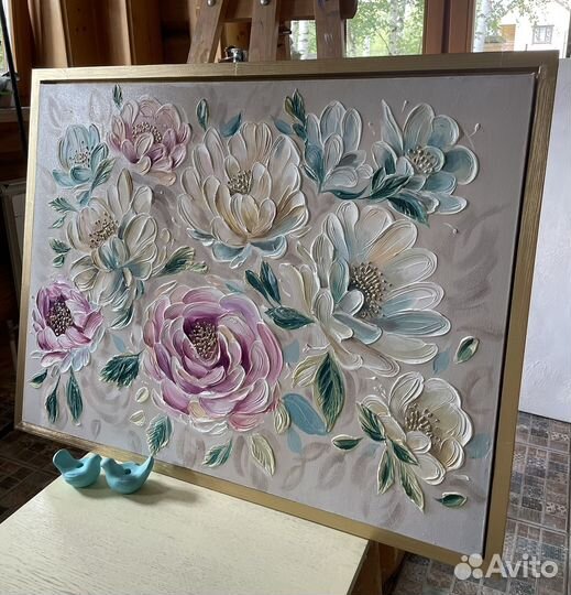 Объёмная картина с цветами