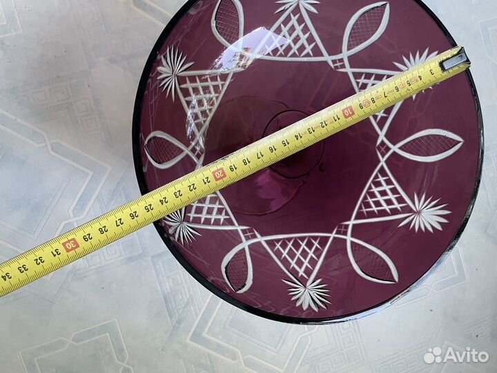 Ваза для фруктов хрусталь цветное стекло СССР