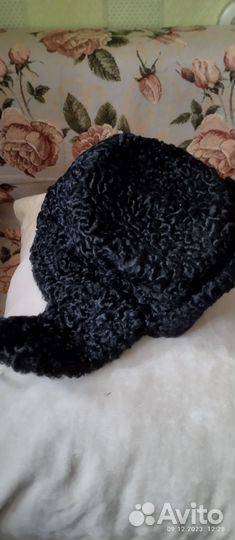 Шапка ушанка мужская из каракуля, цельный