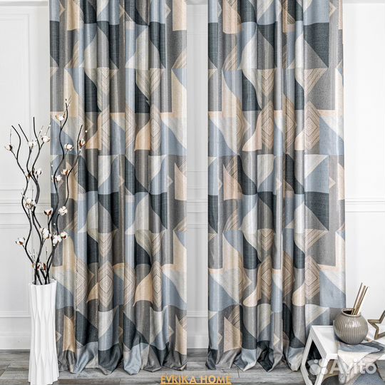 Комплект портьер Пабло Голубой шторы занавески