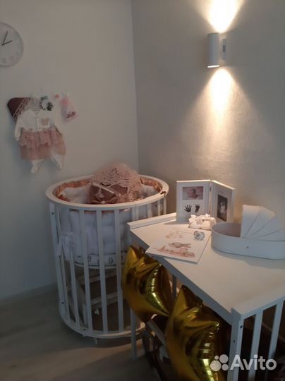 Детская кроватка-трансформер 9в1 с маятником