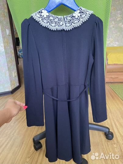 Школьное синее платье