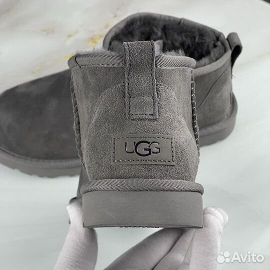 Ugg Classic Ultra Mini Grey угги женские зимние