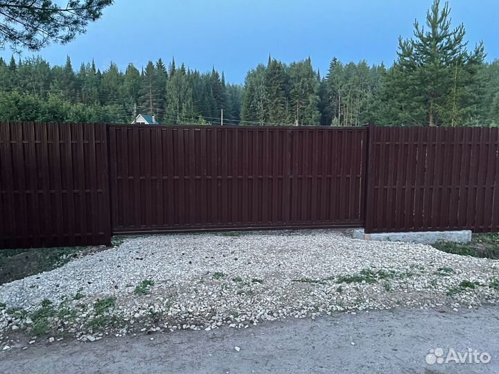 Установка откатных ворот