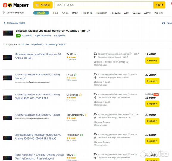 Игровая Razer Huntsman V2 Analog Новая Гарантия