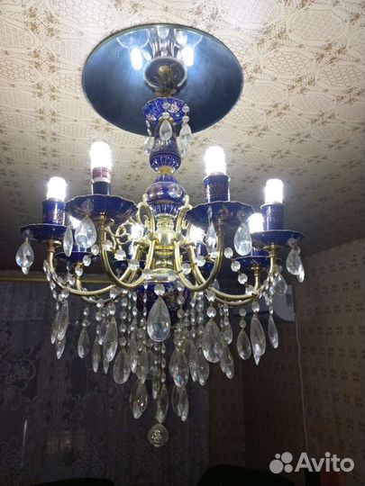 Люстра СССР кобальт