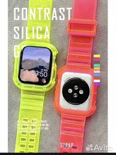 Силиконовые прозрачны ремешки для Apple Watch