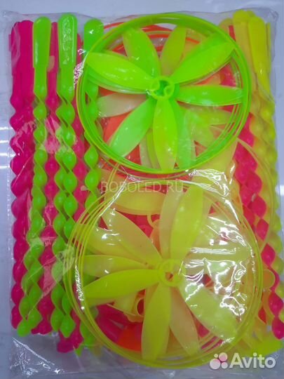 Вертушка летающая на палочке большая оптом (в упа