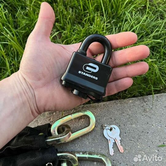 Мощная цепь Standers с замком для велосипеда/мото
