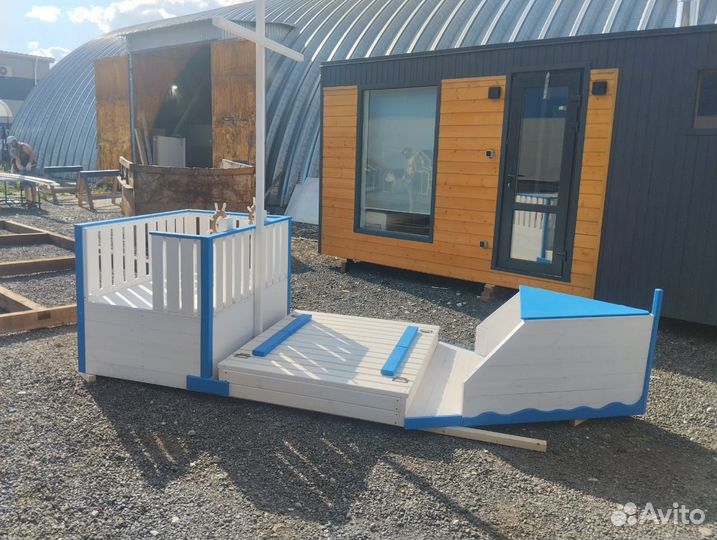 Детская песочница кораблик 120х300