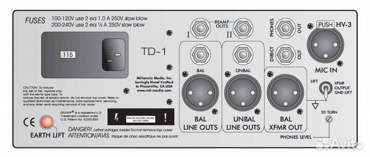 Микрофонный процессор Millennia Media TD-1