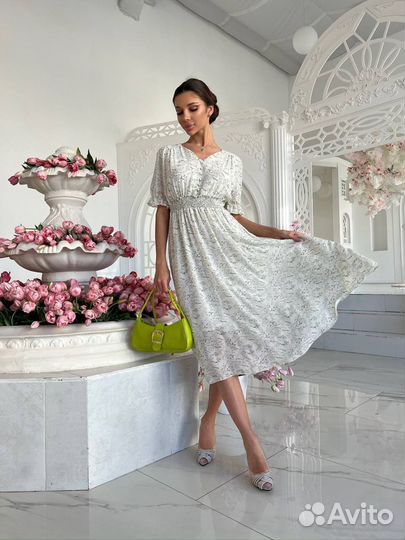 Женское новое шикарное шифоновое платье 42-46р