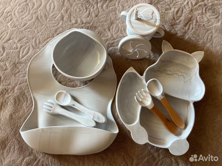 Набор детской силиконовой посуды