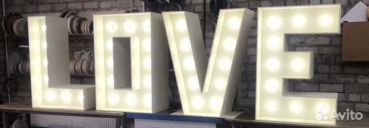 Объемные буквы с лампочками