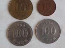 Монеты Южная Корея (10, 100 вон)