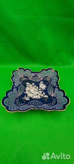 Антикварная конфетница кобальт