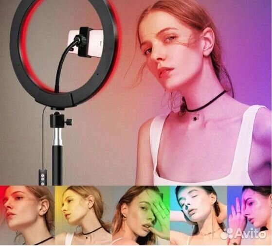 Кольцевая лампа цветная (мультиколор) RGB LED MJ33