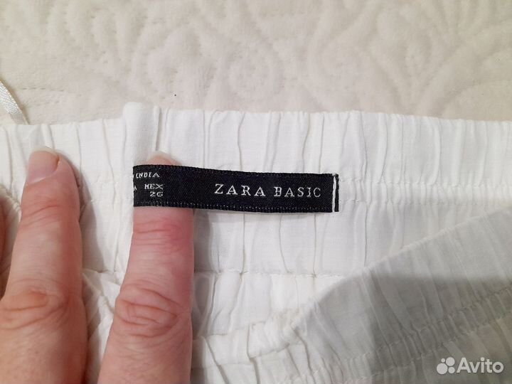 Юбка летняя ярусная белая Zara 44-46