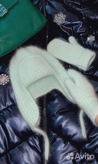 Шапка ушанка из пуха норки