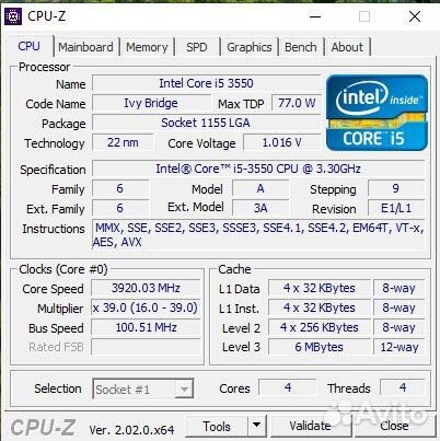 Процессор intel core i5 3550