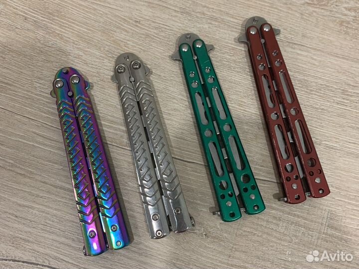 Новый нож-бабочка металлический