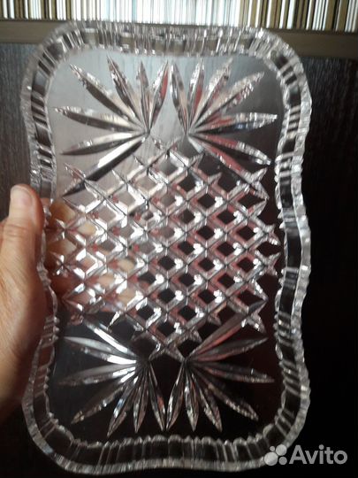 Хрусталь СССР винтаж, поднос