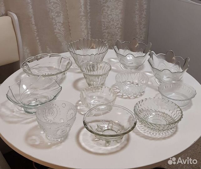 Стеклянные салатницы/конфетницы времён СССР