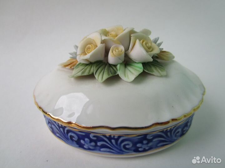 Шкатулка цветы костяной фарфор regal англия