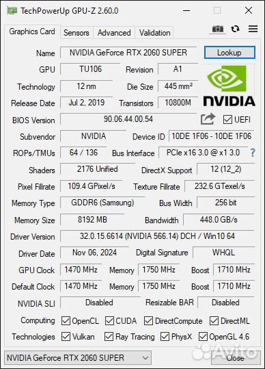 Видеокарта Colorful GeForce RTX 2060 super NB 8G V