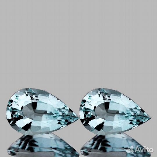 Аквамарин натуральный 1,28Ct 8х5мм 2шт VVS Бразили