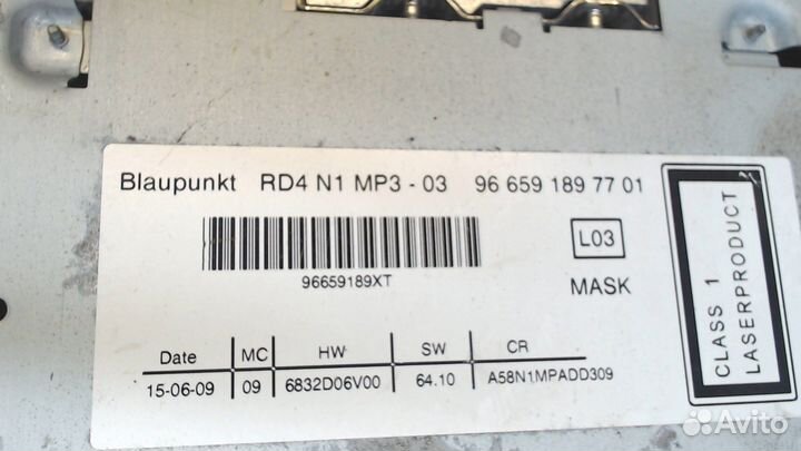 Магнитола Citroen C3 picasso, 2010