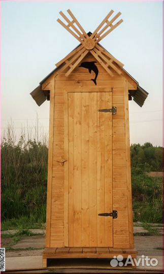 Дачный туалет деревянный DRE449