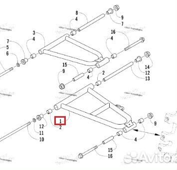 SM-08179L SPI Рычаг Нижний Левый Серебристый Для A