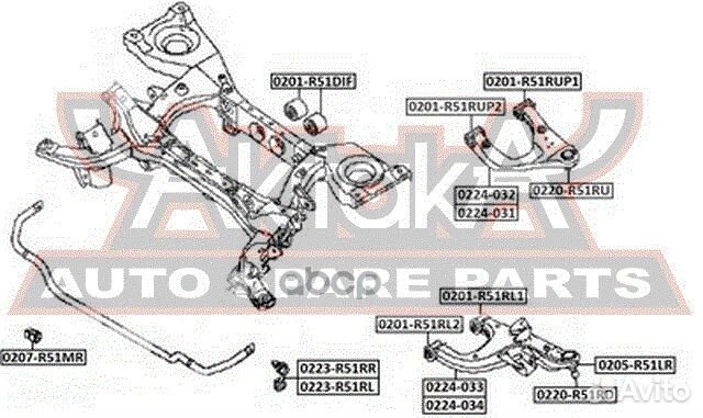 Рычаг nissan/infiniti pathfinder лев.нижн. 0224034