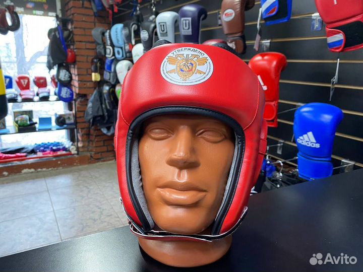 Шлем RuscoSport Pro с усилением, фрб Red