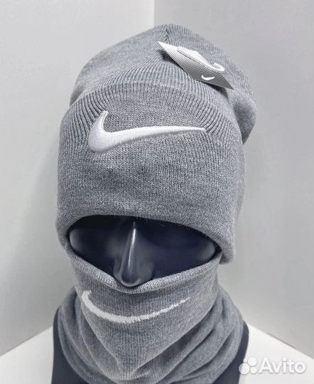 Мужской комплект Nike шапка +снуд