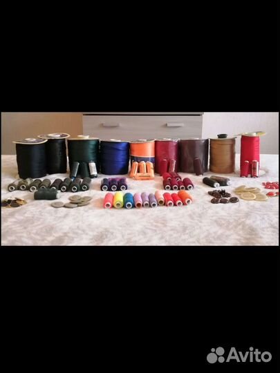 Косая бейка для руколелия, нитки, пуговицы