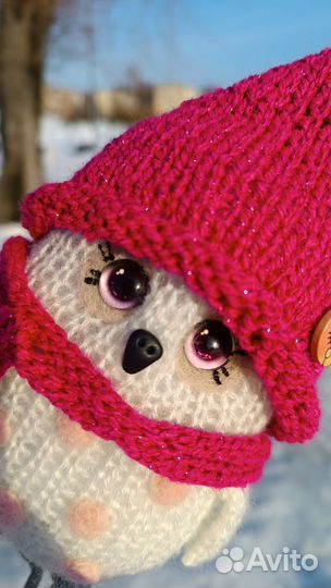 Игрушка вязаная сова ручной работы