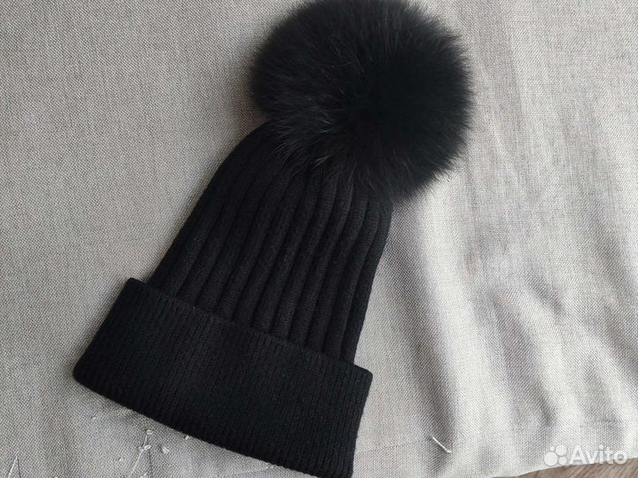 Шапка новая с натуральным мехом