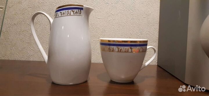 Богемия Молочник и чашка Bohemia Чехословакия